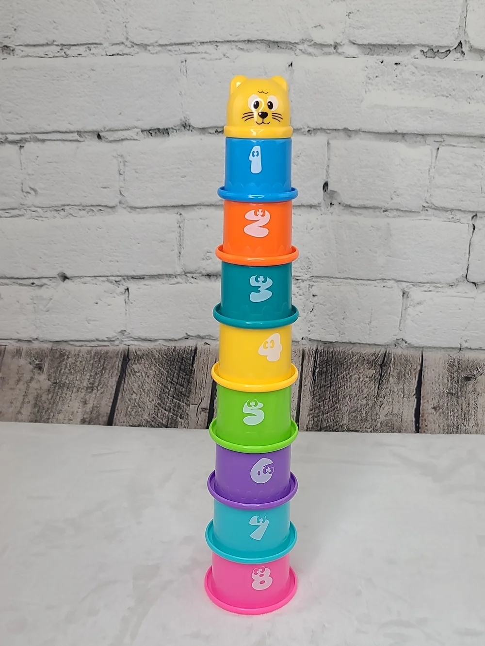 TOYVENTIVE Toddler Baby Book + Stacking Nesting Cups Learning Toys Rainbow Multi